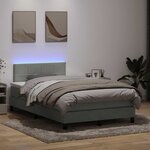 vidaXL Sommier à lattes de lit et matelas et LED gris clair 120x220cm velours