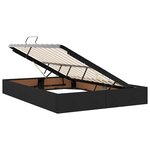 vidaXL Lit avec rangement et matelas Noir 140 x 200 cm Polyester