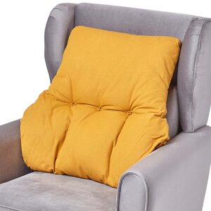 Coussin lombaire ergonomique en coton Jaune moutarde - HOMESCAPES