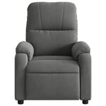 vidaXL Fauteuil inclinable gris foncé tissu microfibre