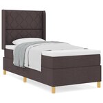 vidaXL Lit à ressorts avec matelas Marron Foncée 100x200 cm Tissu