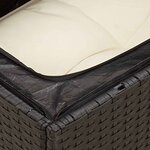 vidaXL Chaise de jardin sans accoudoirs avec coussins noir poly rotin