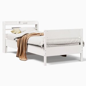 vidaXL Cadre de lit sans matelas blanc 90x200 cm bois de pin massif
