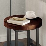 vidaXL Plateau de table Marron foncé Ø 40 x 4 cm Bois de chêne massif