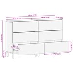 vidaXL Buffets 2 Pièces Marron 60x33x75 cm Bois Massif d'Acacia