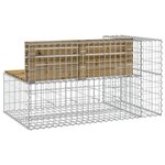 vidaXL Banc de jardin design gabion 122x71x65 5cm bois de pin imprégné