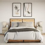 vidaXL Tables de chevet murales avec lumières LED 2 Pièces chêne sonoma