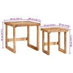 vidaXL Tables d'appoint 2 Pièces Marron bois de manguier massif