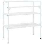 vidaXL Cadre de lavabo de salle de bain Blanc 79x38x83 cm Fer