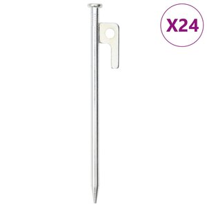 vidaXL Piquets de tente 24 Pièces 20 cm 9 mm acier galvanisé