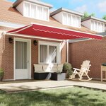 vidaXL Auvent rétractable Rouge 400 × 300 cm