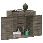 vidaXL Armoire de rangement de jardin gris 105x55x113cm résine tressée