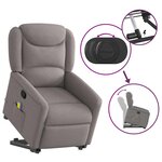 vidaXL Fauteuil inclinable de massage Taupe Tissu