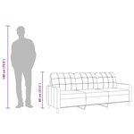 vidaXL Canapé à 3 places Crème 180 cm Tissu