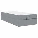 vidaXL Cadre de lit avec matelas Gris clair 90 x 190 cm tissu