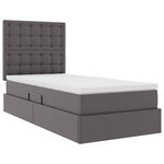 vidaXL Lit de Rangement avec matelas Gris 90 x 200 cm Cuir synthétique