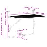 vidaXL Table suspendue pliable en Moutarde - 60x40 cm  Acier