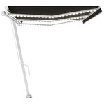 vidaXL Auvent manuel rétractable avec LED 600x300 cm Anthracite