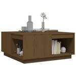 vidaXL Table basse Marron miel 80x81x36 5 cm Bois massif de pin