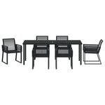 vidaXL Ensemble de salle à manger de jardin 7 pièces Noir Rattan Poly