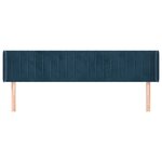 vidaXL Tête de lit avec oreilles Bleu foncé 183x16x78/88 cm Velours