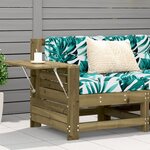vidaXL Canapé de jardin accoudoir avec coussin bois de pin imprégné