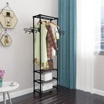 vidaXL Porte-vêtements Acier et tissu non-tissé 55x28 5x175 cm Noir