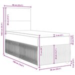 vidaXL Sommier à lattes de lit et matelas Crème 90x190 cm Tissu
