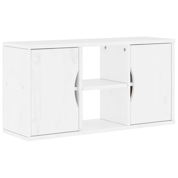 vidaXL Meuble TV ODDA blanc 79x24x40 cm bois massif pin