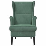 vidaXL Fauteuil Vert Mer Velours