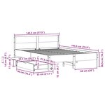 vidaXL Cadre de lit sans matelas blanc 140x190 cm bois de pin massif