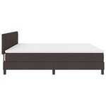 vidaXL Lit à ressorts avec matelas Marron foncé 200 x 200 cm tissu