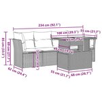 vidaXL Salon de jardin 5 Pièces avec coussins gris résine tressée