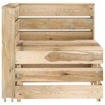 vidaXL Canapé palette d'angle de jardin bois de pin imprégné