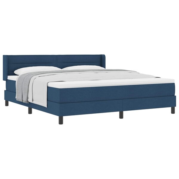 vidaXL Lit à ressorts avec tête de lit Bleu 200 x 180 cm tissu