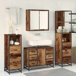 vidaXL Ensemble de mobilier de salle de bain 3 Pièces Bois ancien