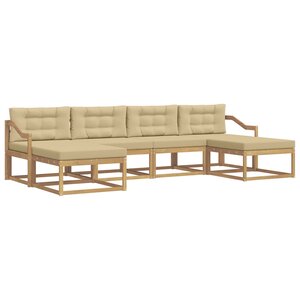 vidaXL Ensemble de canapés d'extérieur 6 pc Blanc et Beige