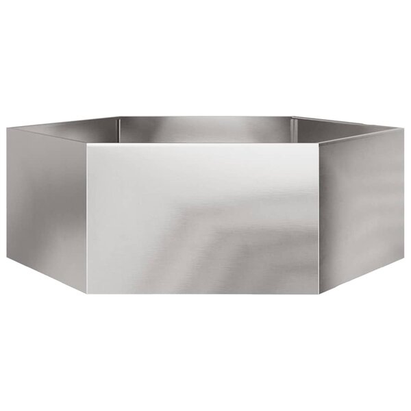 vidaXL Jardinière hexagone 138x120x45 cm acier inoxydable