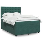 vidaXL Sommier à lattes de lit et matelas Vert foncé 140x190cm Velours