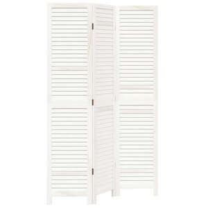 vidaXL Cloison de séparation 3 panneaux blanc bois de paulownia massif