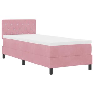 vidaXL Lit à ressort LED avec matelas Rose 80 x 200 cm Velours