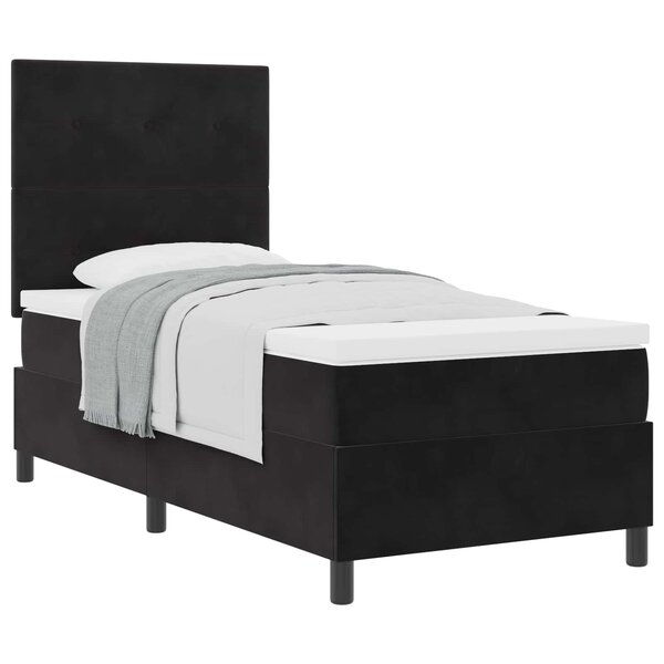 vidaXL Lit à ressorts avec tête de lit Noir 90 x 190 cm Velours
