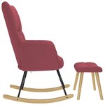 vidaXL Chaise à bascule avec repose-pied Rouge bordeaux Tissu