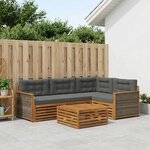 vidaXL Ensemble de canapés d'extérieur 5 pc Naturel et Anthracite