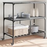 vidaXL Chariot de cuisine sonoma gris 100x50x95 cm bois d'ingénierie