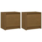 vidaXL Tables de chevet 2 Pièces Marron miel 40x30 5x40 cm Bois de pin