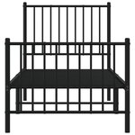 vidaXL Cadre de lit métal sans matelas avec pied de lit noir 80x200 cm