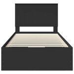 vidaXL Cadre de lit avec tiroir Noir 100 x 200 cm Bois Ingénierie