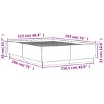 vidaXL Cadre de lit avec LED sans matelas chêne marron 120x190 cm