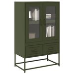 vidaXL Buffet haut vert olive 68x39 x111 5 cm acier